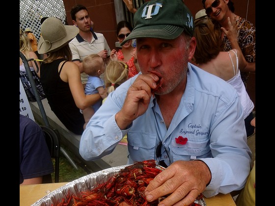 Enjoying some crawfish at FQF 2012