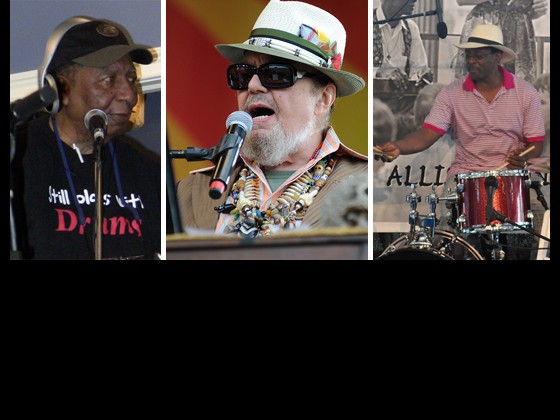 Caption: Bob French, Dr. John, and Herlin Riley