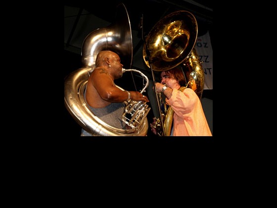 Kirk Joseph and Matt Perrine. Photo by Pat Jolly.