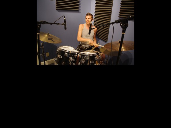 Simon Lott, who plays drums for Rex Gregory. Photo by Danielle Small