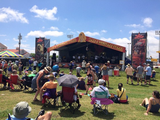 Jazz & Heritage Stage on the morning of Day 1 [Photo by Carrie Booher]