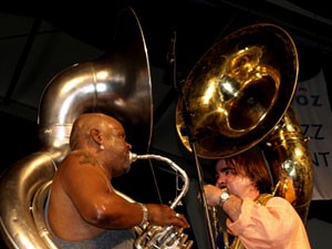Kirk Joseph and Matt Perrine. Photo by Pat Jolly.