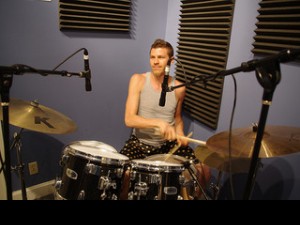 Simon Lott, who plays drums for Rex Gregory. Photo by Danielle Small