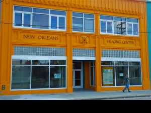 View of the front of the Healing Center