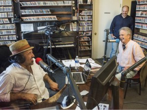 Spencer Bohren in the studio with WWOZ's Marc Stone (L) and Scott Borne (R)