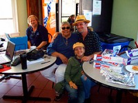 Big D with WWOZ volunteers Betty Jane Schlater and Melissa and Matt DeOrazio.